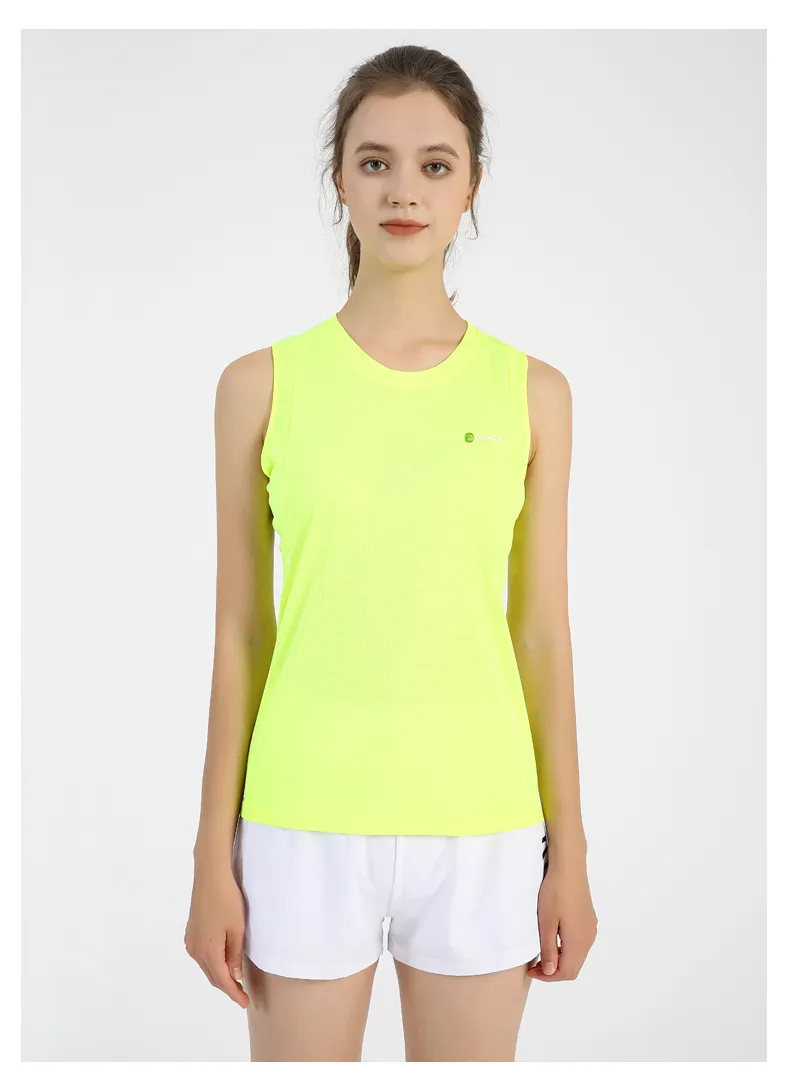 Unisex Crewneck Fluorescent Green Running Sports Vest