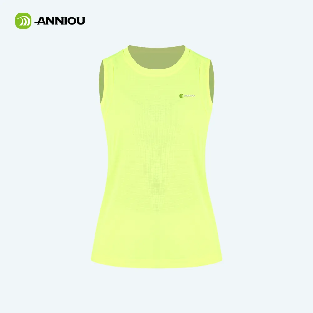 Unisex Crewneck Fluorescent Green Running Sports Vest