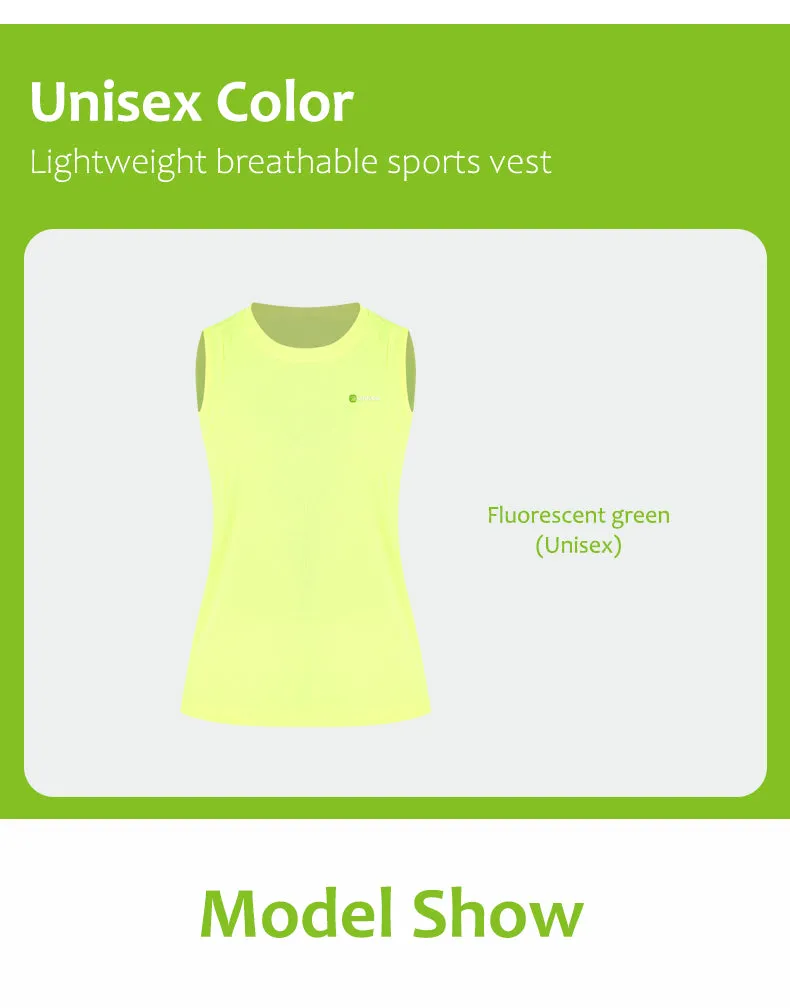 Unisex Crewneck Fluorescent Green Running Sports Vest