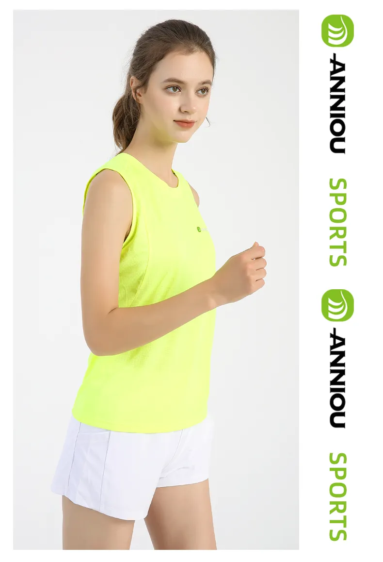 Unisex Crewneck Fluorescent Green Running Sports Vest