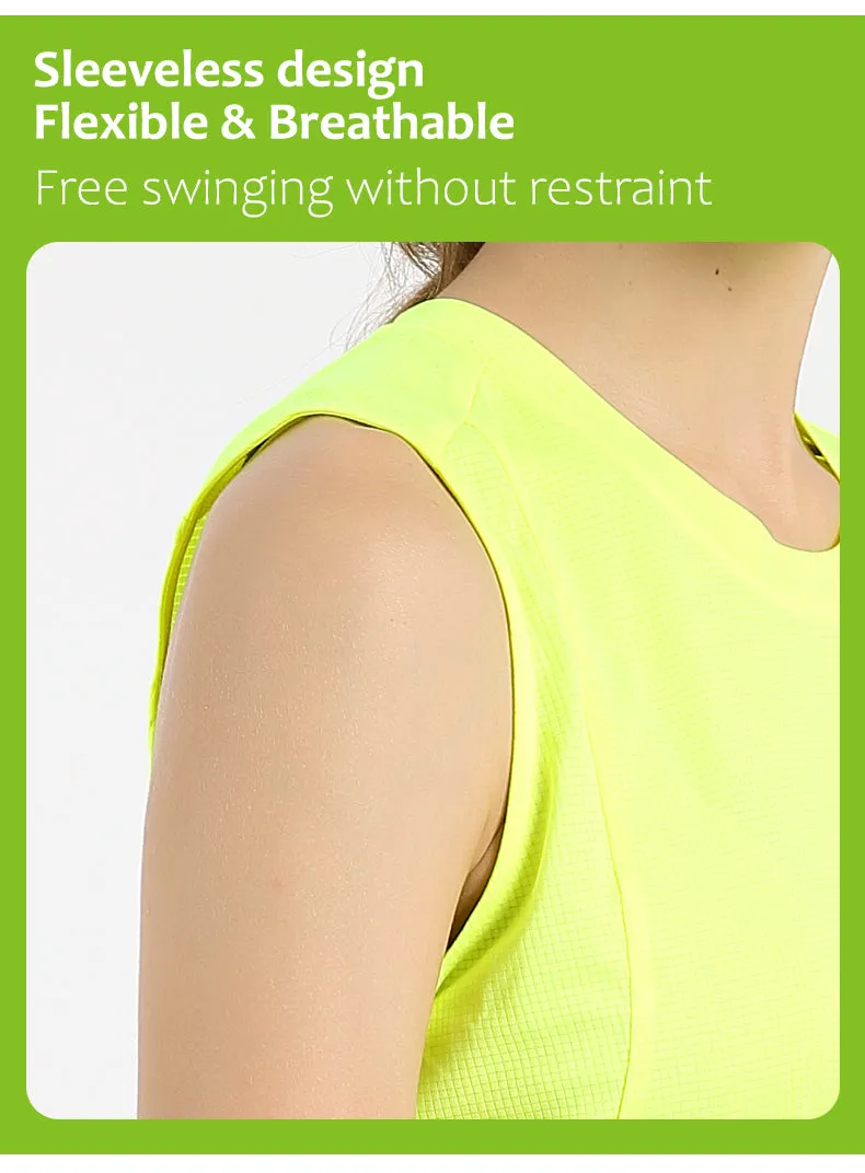 Unisex Crewneck Fluorescent Green Running Sports Vest