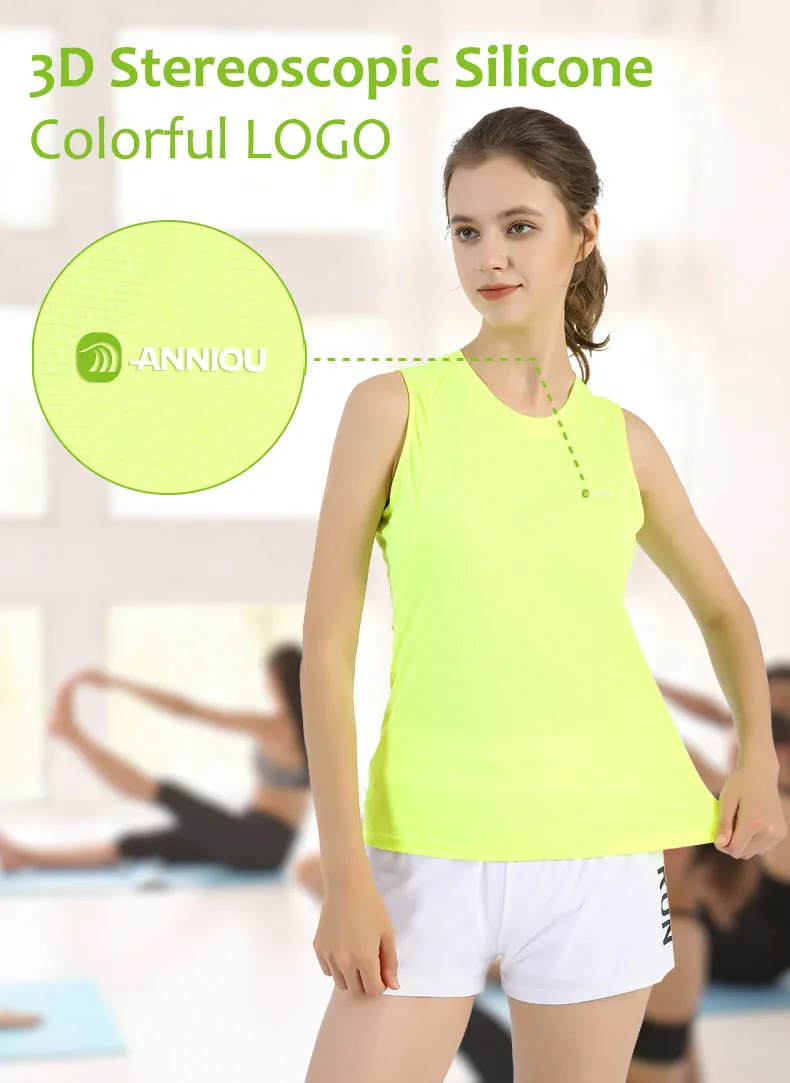 Unisex Crewneck Fluorescent Green Running Sports Vest