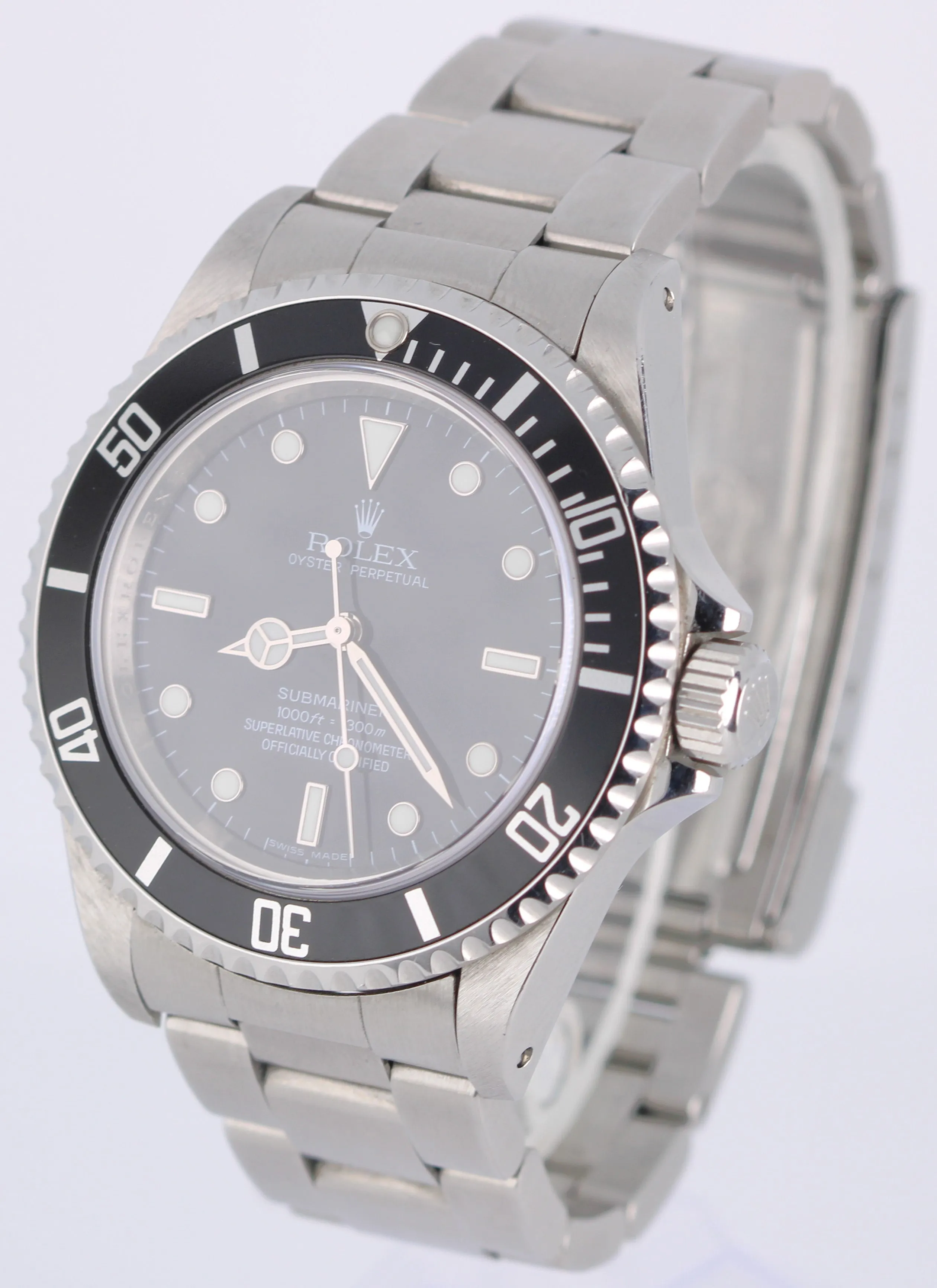 UNPOLISHED Rolex Submariner No-Date 4-LINE REHAUT Steel Black 40mm 14060M Watch