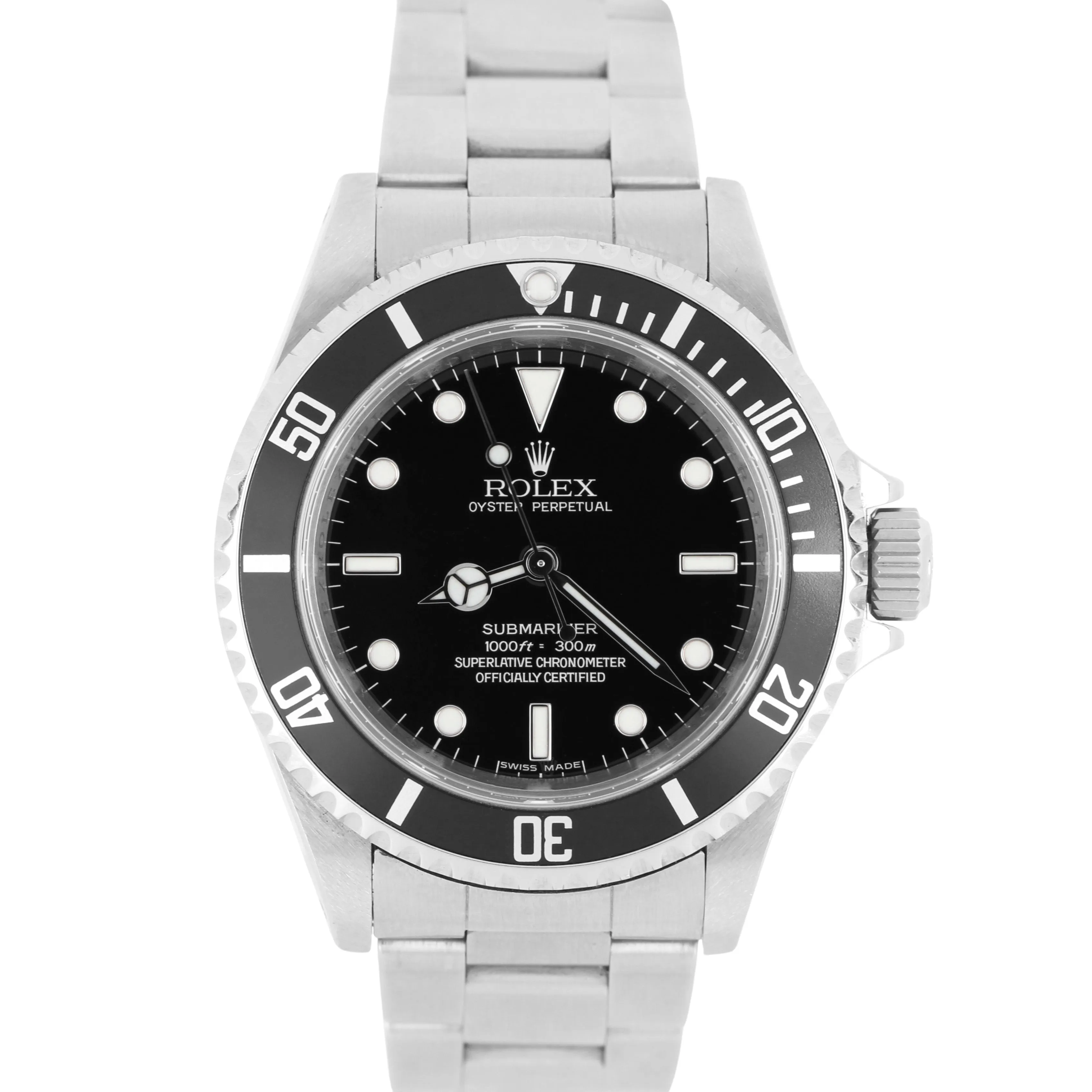 UNPOLISHED Rolex Submariner No-Date 4-LINE REHAUT Steel Black 40mm 14060M Watch