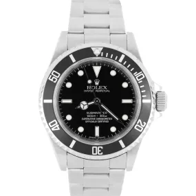 UNPOLISHED Rolex Submariner No-Date 4-LINE REHAUT Steel Black 40mm 14060M Watch