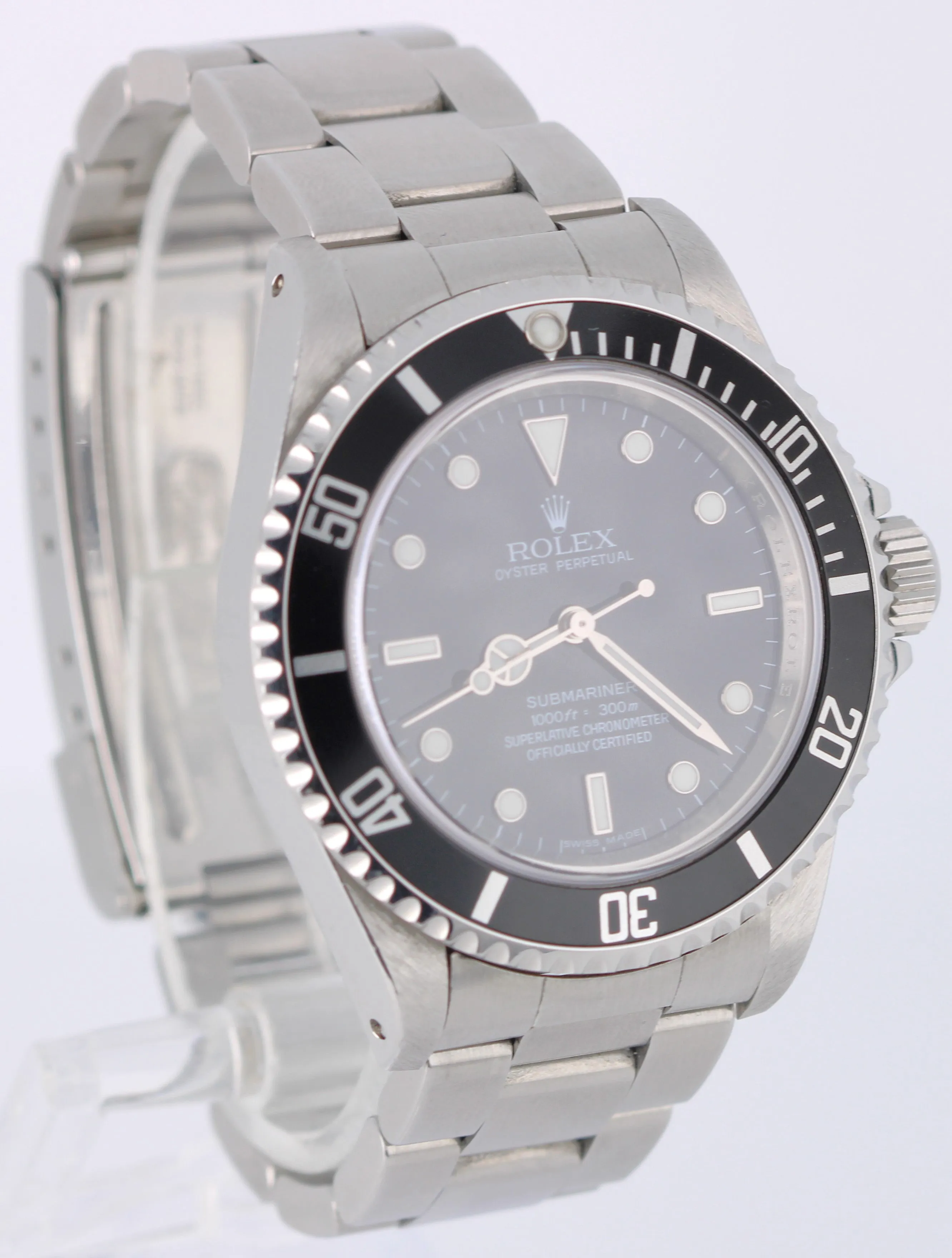 UNPOLISHED Rolex Submariner No-Date 4-LINE REHAUT Steel Black 40mm 14060M Watch