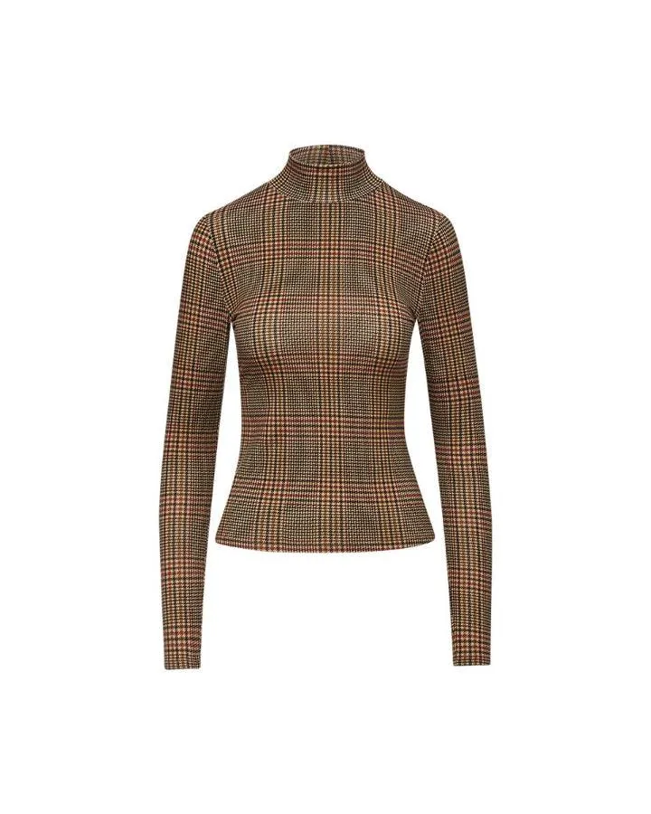 Veronica Beard Plaid Turtleneck Top