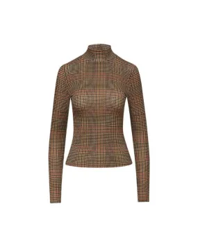 Veronica Beard Plaid Turtleneck Top