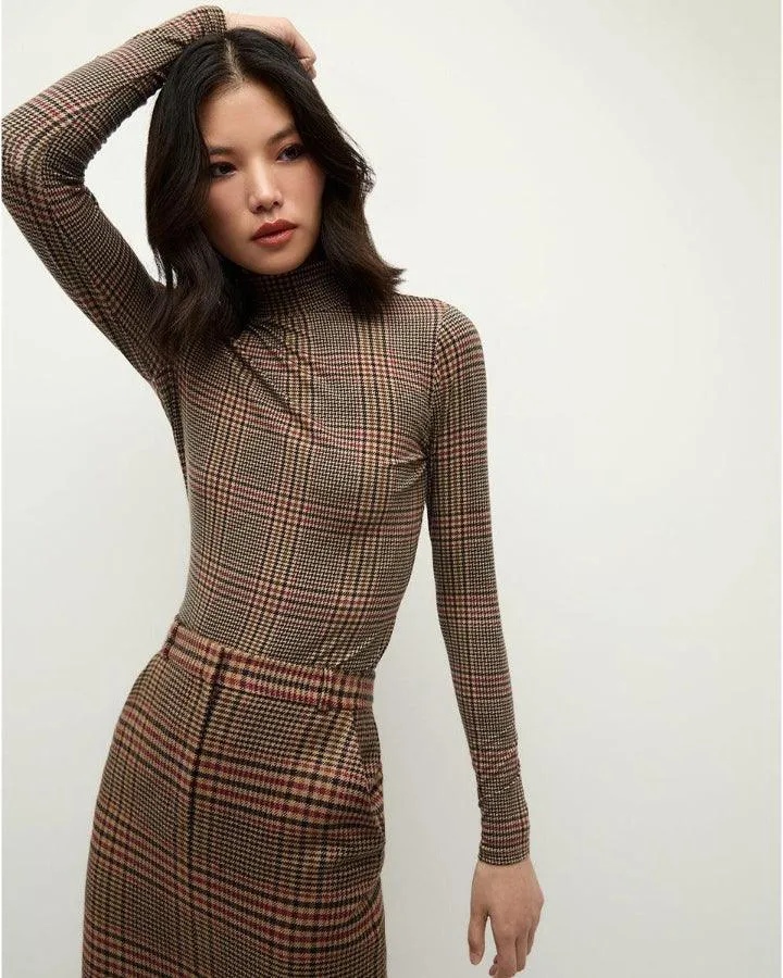 Veronica Beard Plaid Turtleneck Top