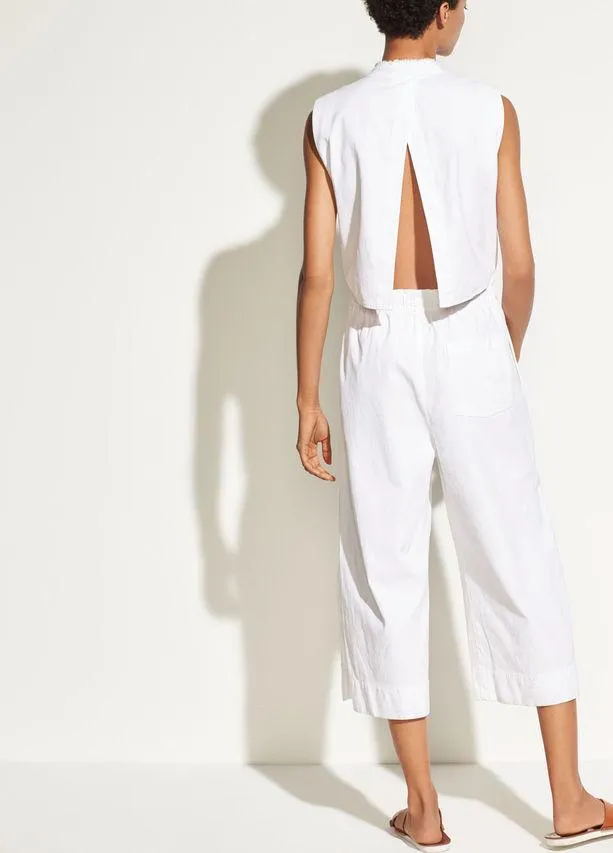 Vince - Open Back Cotton Jumper in Optic White