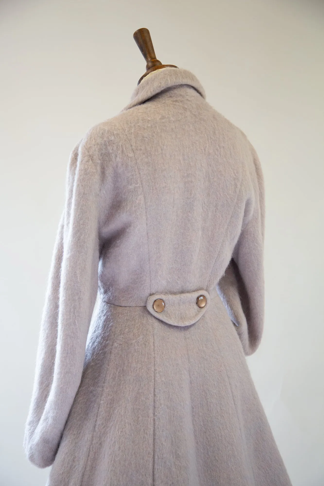 Vintage 1950s Dove Grey Mohair Princess Coat