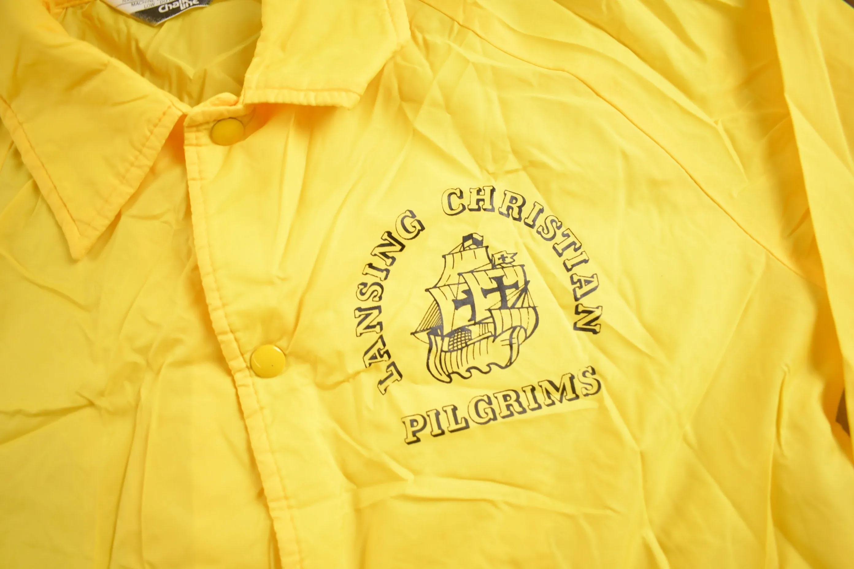 Vintage 1970s Lansing Christian Pilgrims Chalk Line Windbreaker Jacket