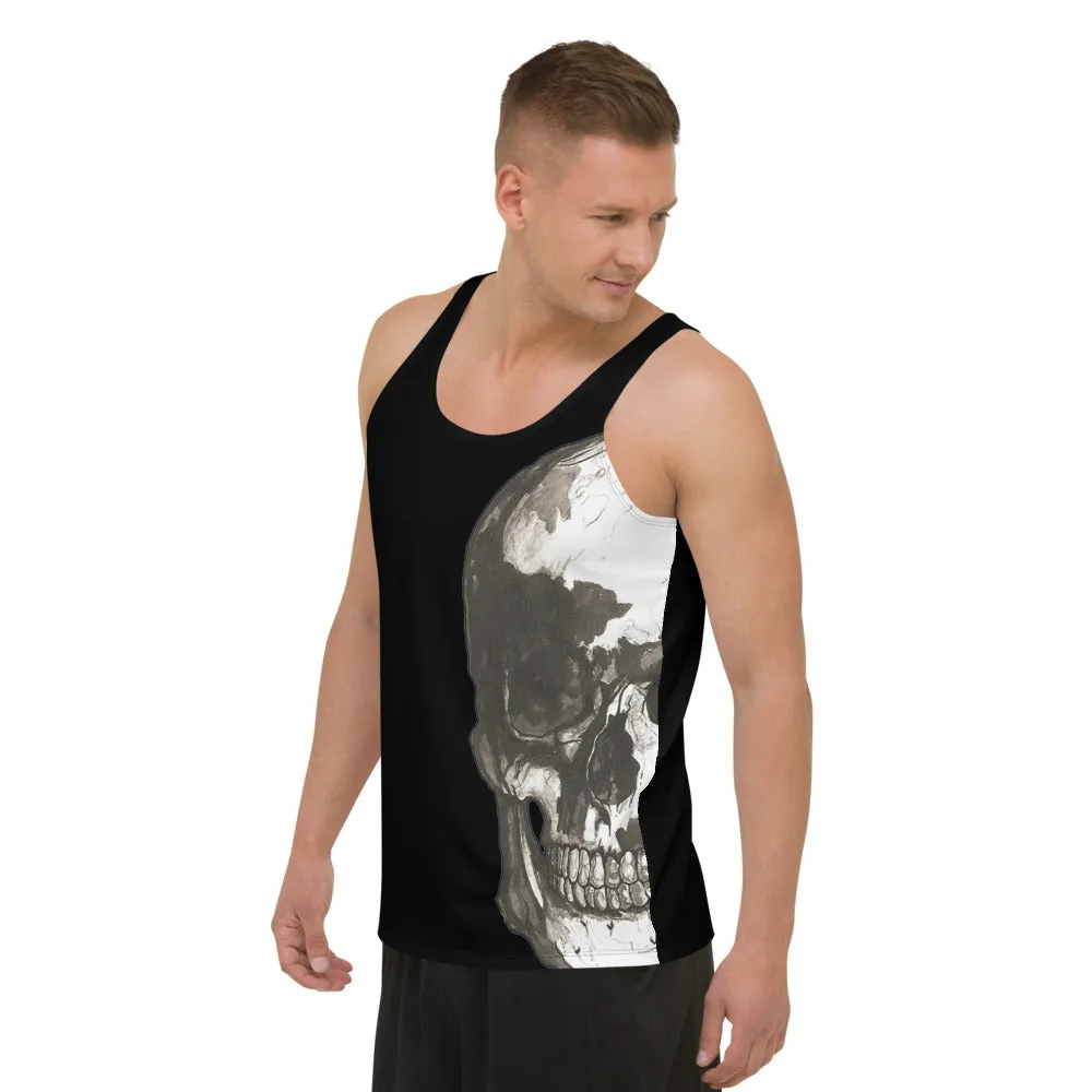 Vintage Treatment Skull Side Black Tank