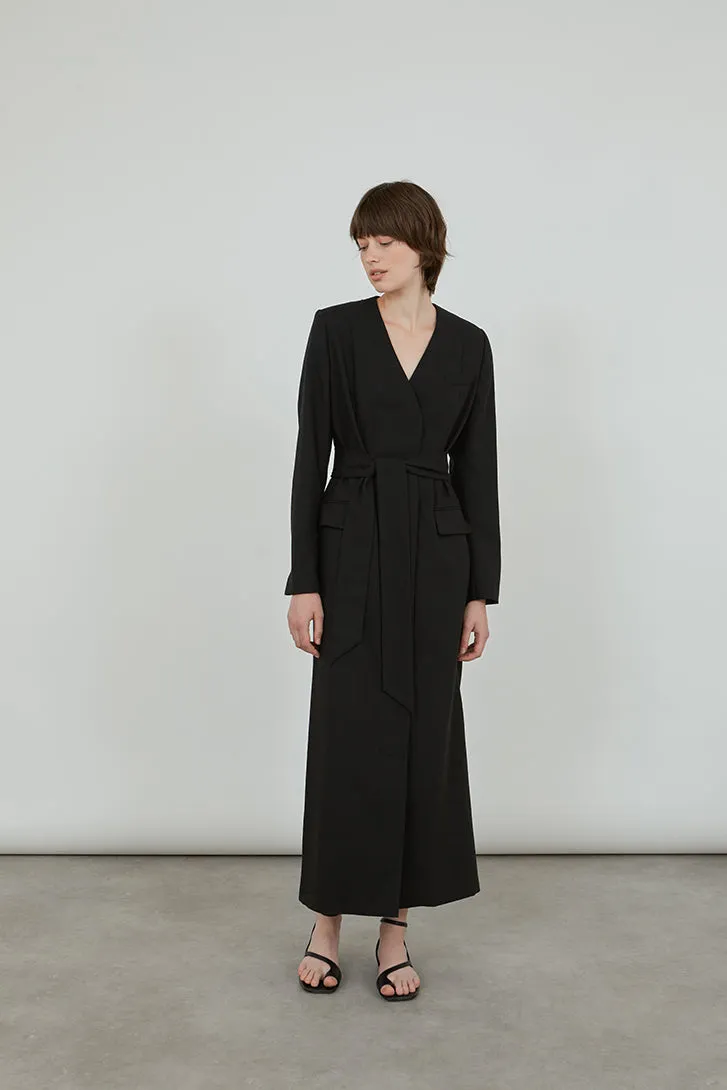 Virginia blazerdress | Black - Virgin wool