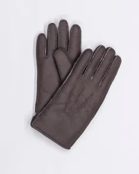 Werner Christ Lambskin Gloves with Fur Lining / Taupe