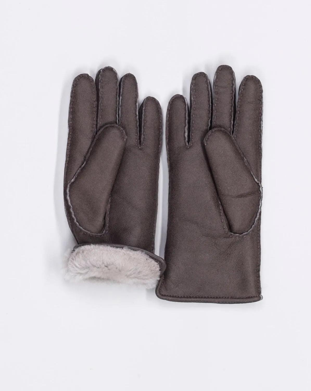 Werner Christ Lambskin Gloves with Fur Lining / Taupe