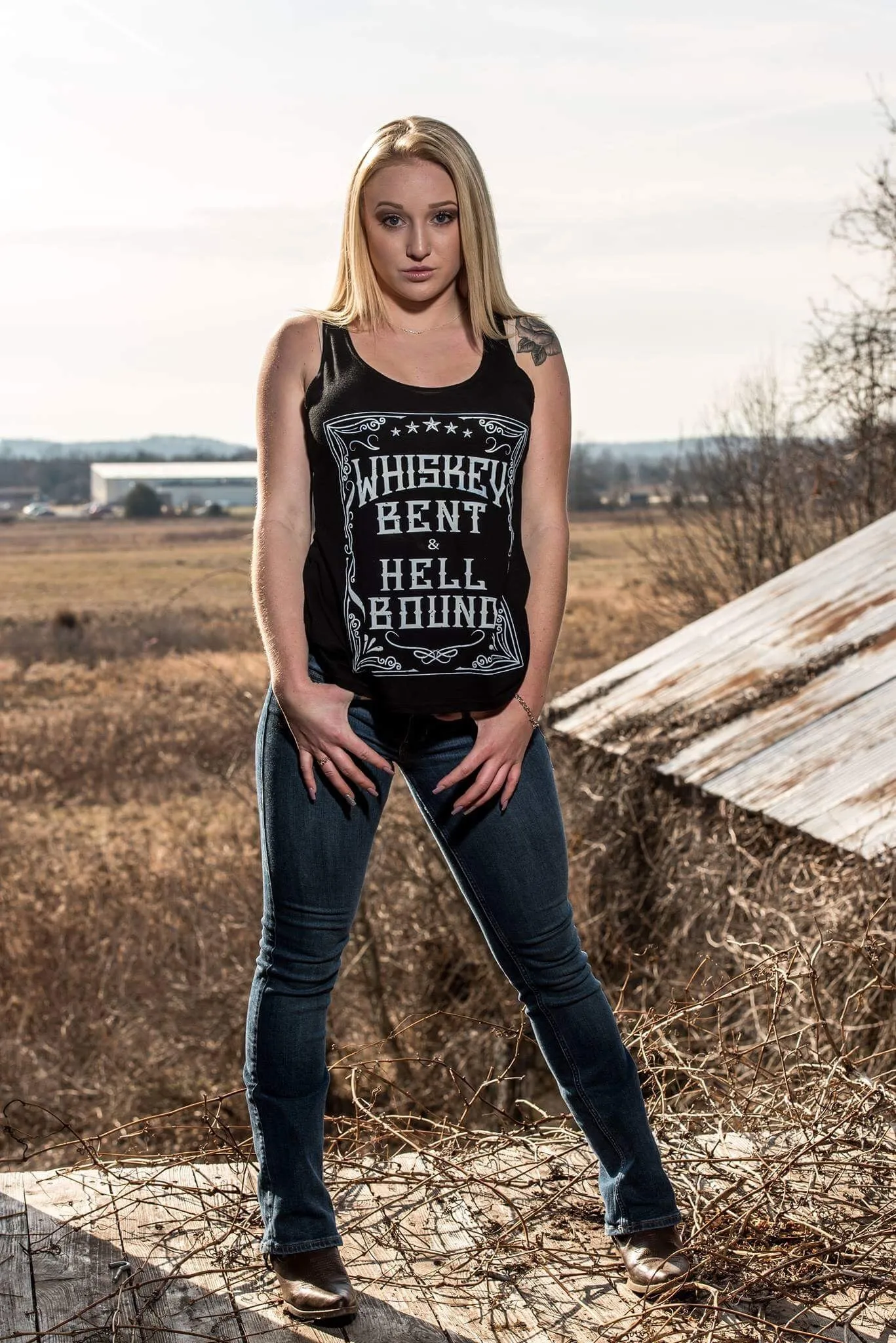 WHISKEY BENT AND HELL BOUND TANK TOP