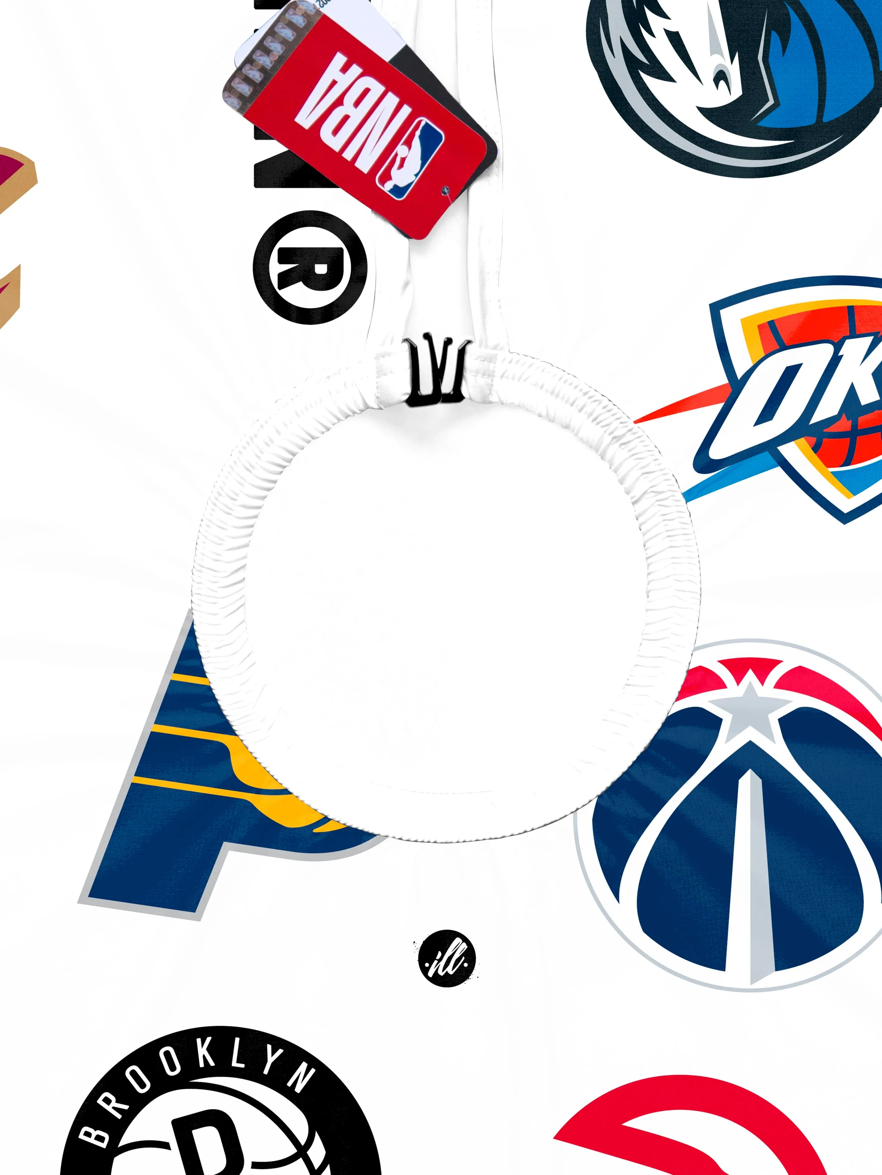 White NBA Primary Multi-Logo PRO Cape