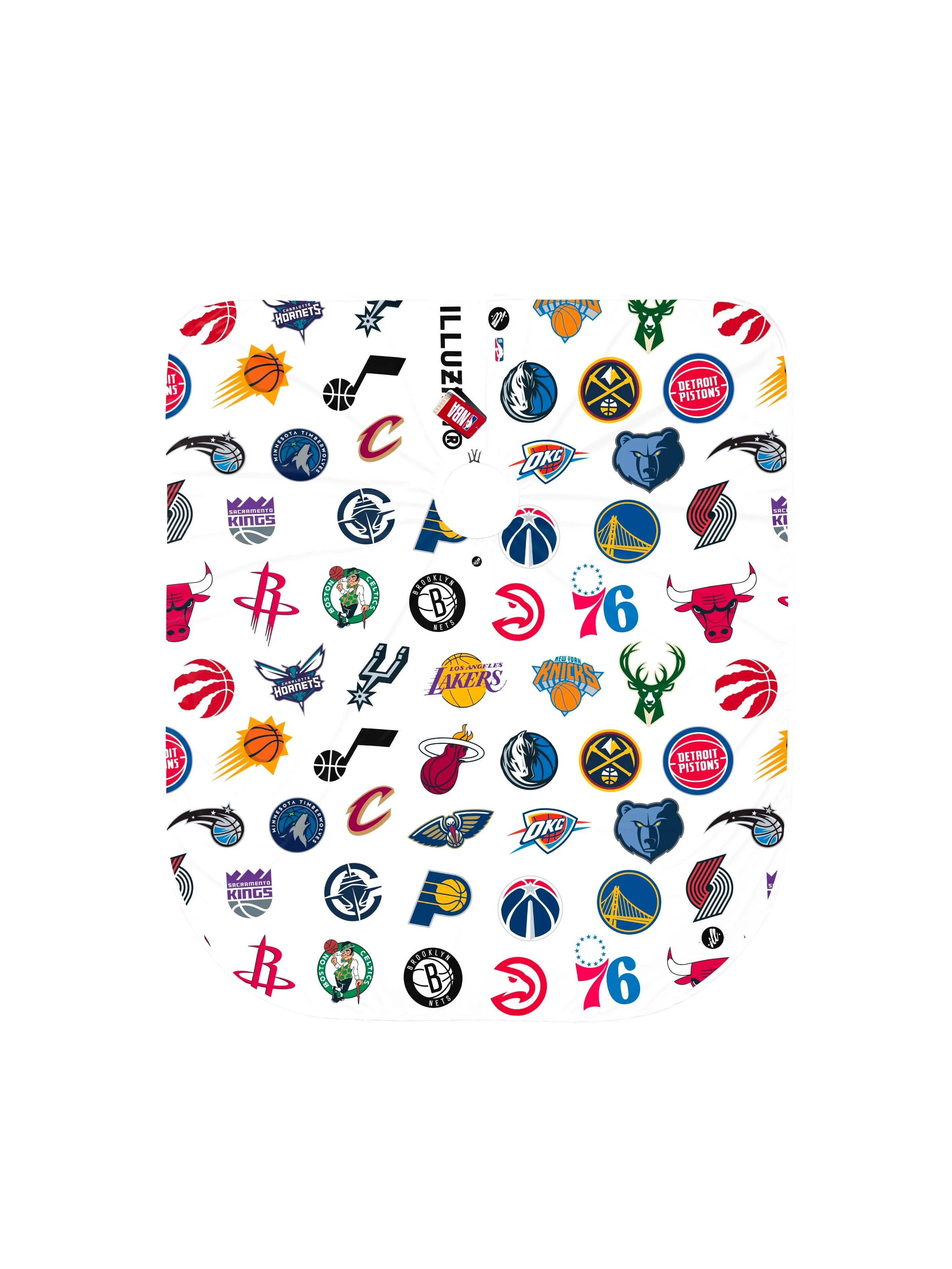 White NBA Primary Multi-Logo PRO Cape