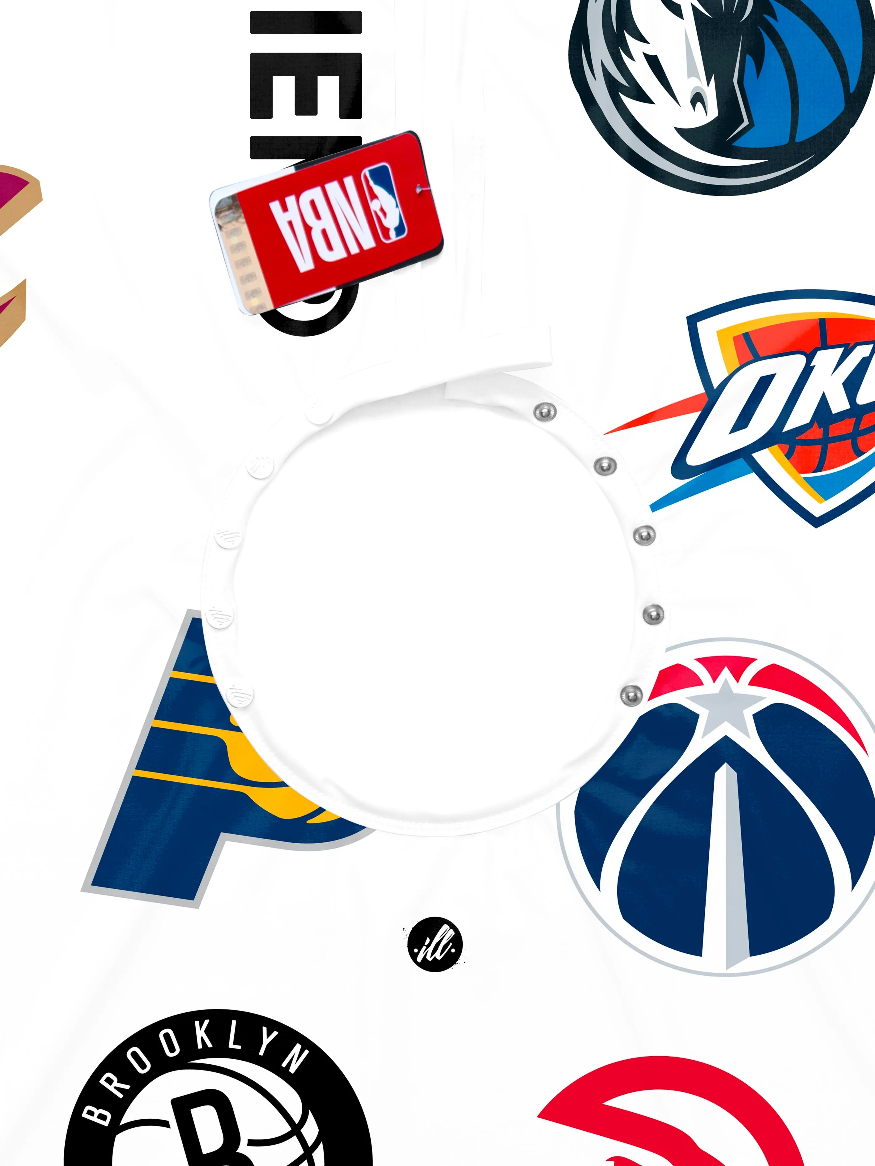 White NBA Primary Multi-Logo PRO Cape