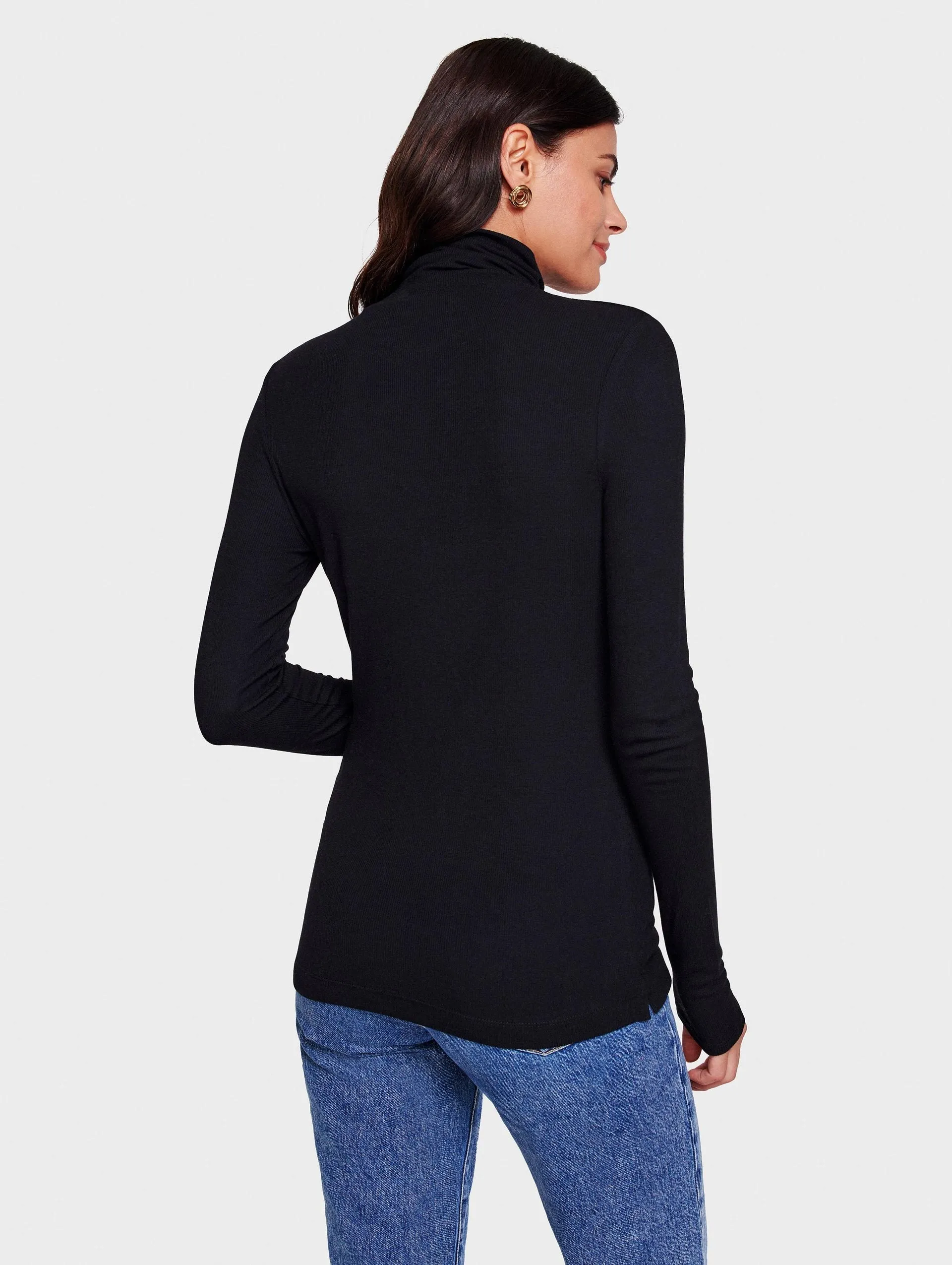 White   Warren - Scrunchneck Top in Black