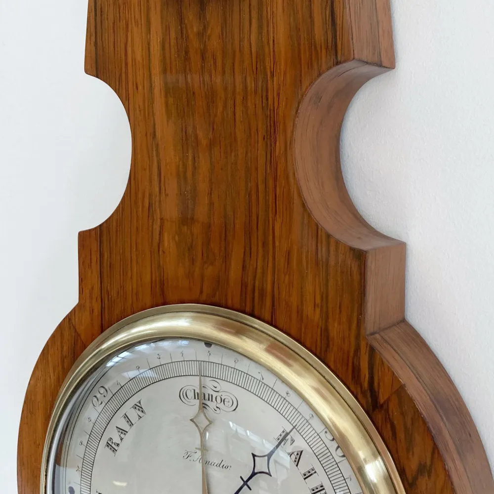 William IV Six Inch Dial Rosewood Wheel Barometer by Francis Amadio London