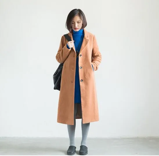 Winter Autumn Long Women Wool Coat