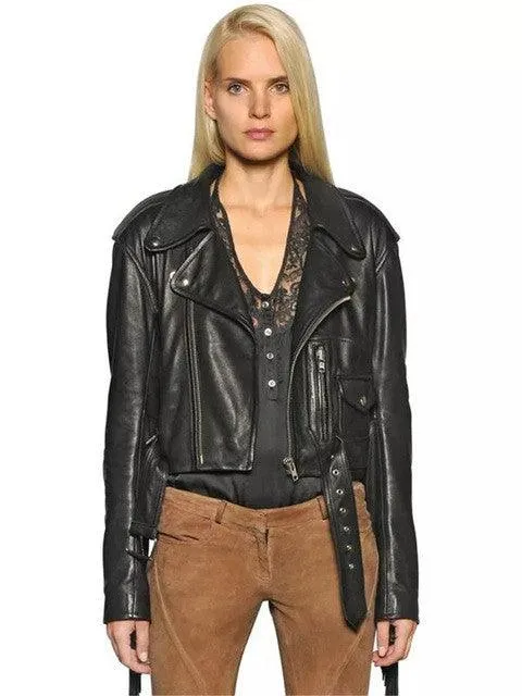 Women Autumn Motorcycle Faux Leather Jackets