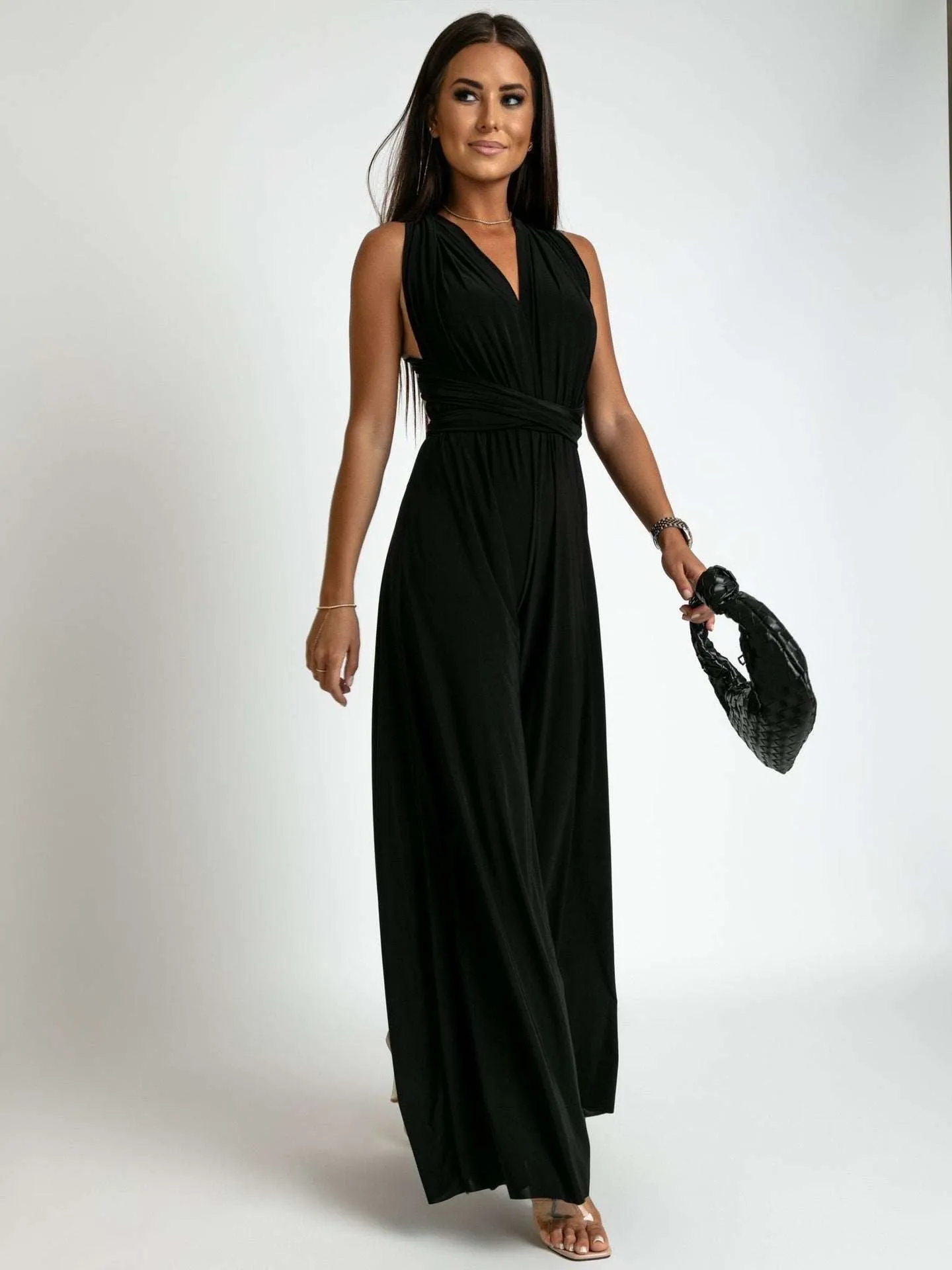 Women's Deep V-neck Sleeveless and Backless One-piece Jumpsuit