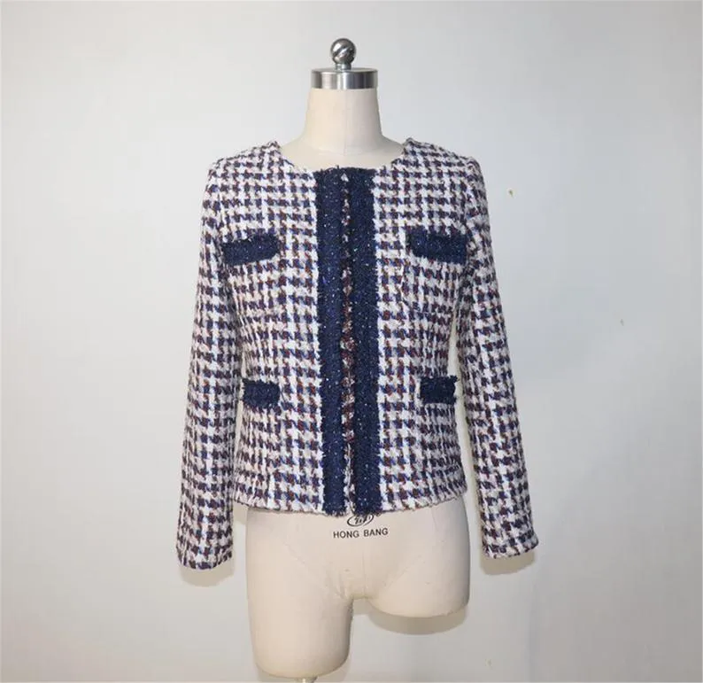 Womens Designer Inspired Custom Made Tweed Houndstooth Blazer   Skirt Suit