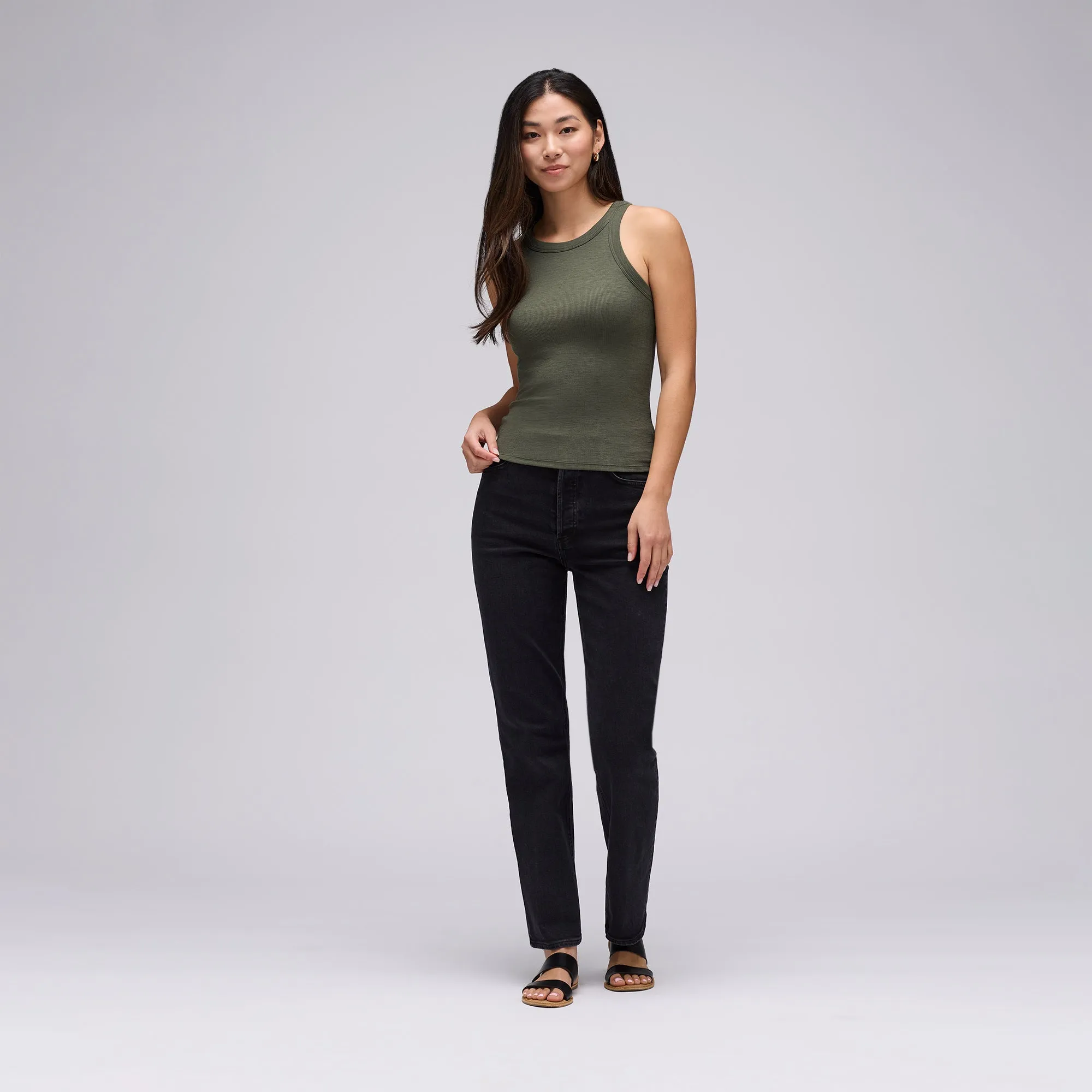 Women's Merino Ribbed Racer Tank