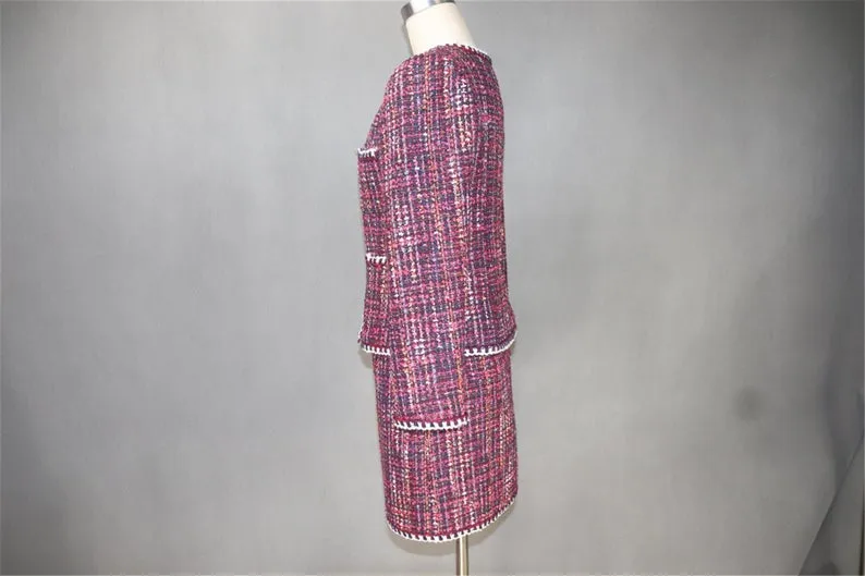 Women's Tailor Made Tweed Red Blazer   Skirt Suit