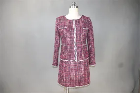 Women's Tailor Made Tweed Red Blazer   Skirt Suit