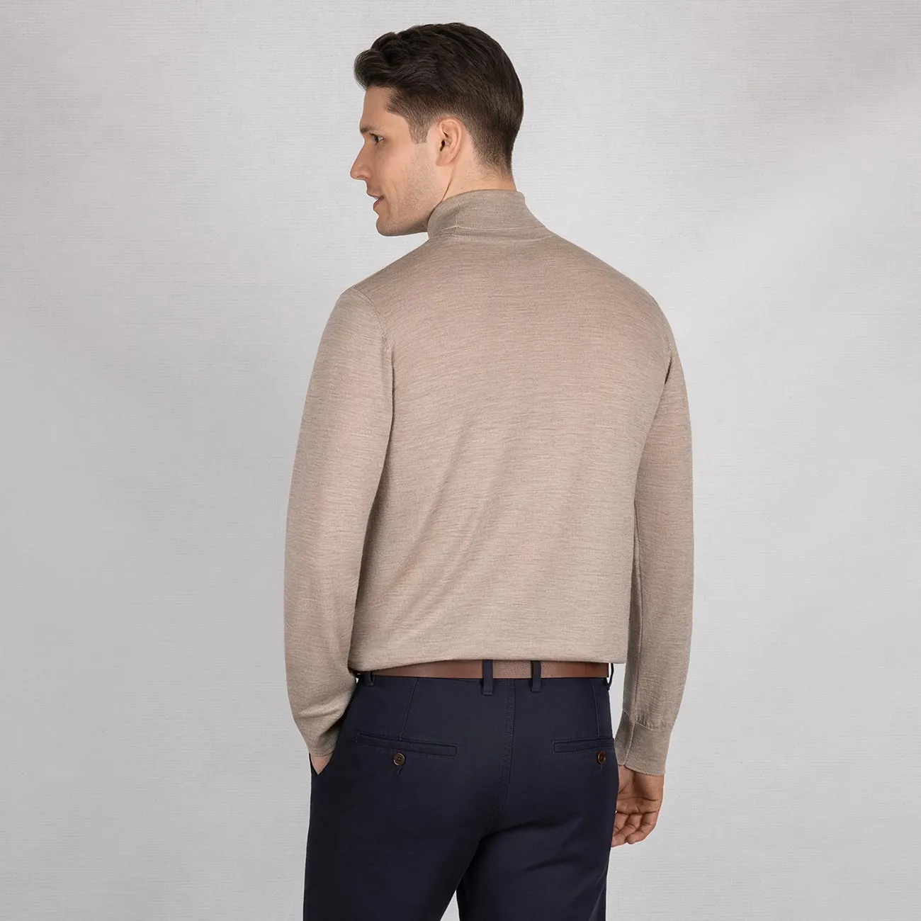 Wool Pullover Light Turtleneck Men