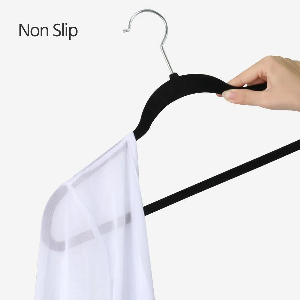 Yaheetech Velvet Hangers Black